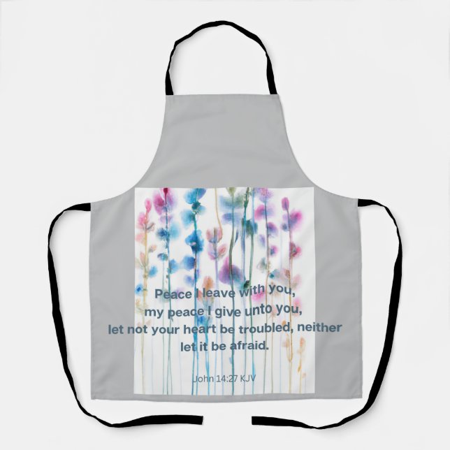 Bible verse comfort bright flowers water-color apron (Front)