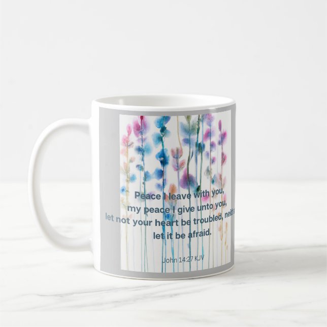 Bible verse comfort with watercolor flowers coffee mug (Left)