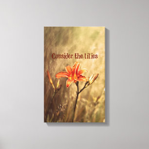Bible Verse: Consider the Lilies Canvas Print