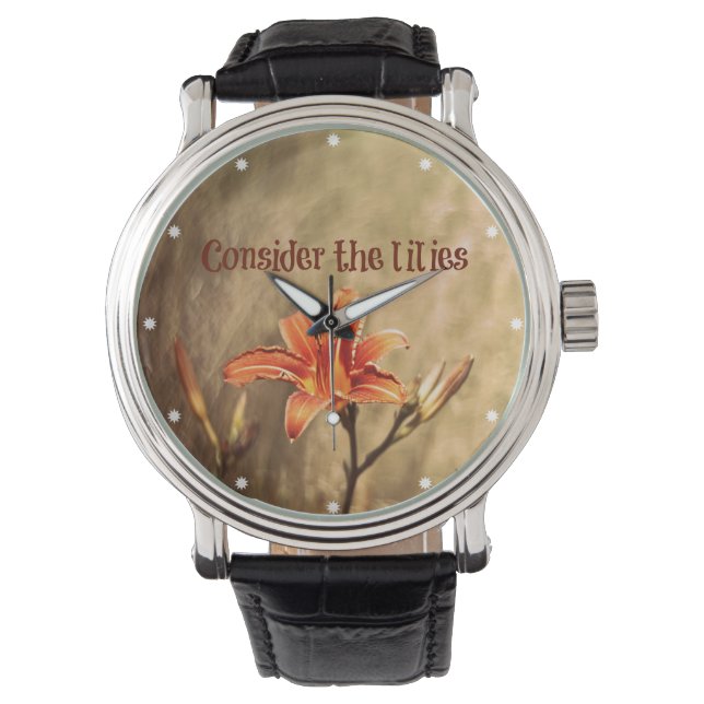 Bible Verse: Consider the Lilies Watch (Front)