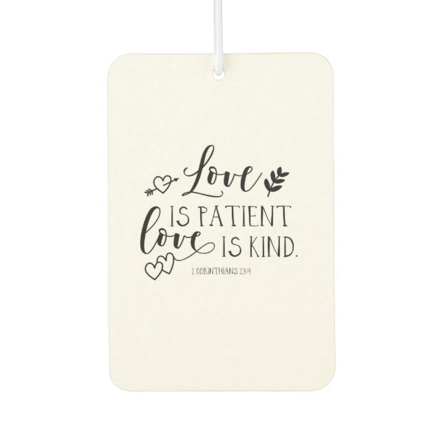 Bible verse Corinthians scripture Heart  Car Air Freshener (Front)