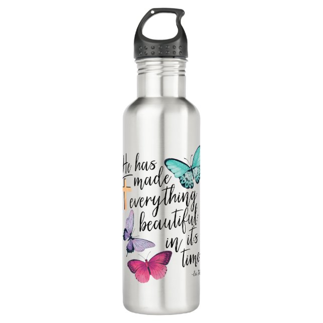 Bible Verse Cross Ecclesiastes Ecc Scripture 710 Ml Water Bottle (Front)