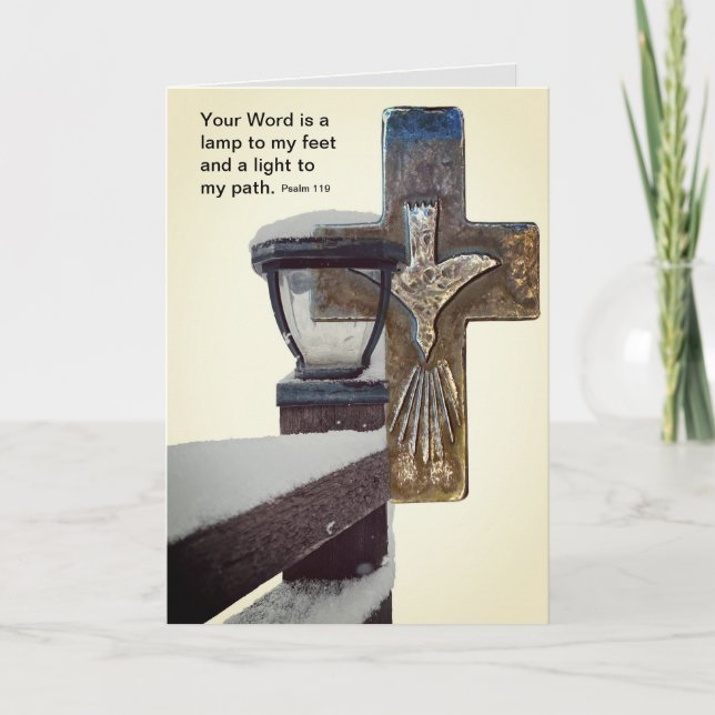 Bible Verse cross lamp Confirmation card  (Matte) (Front)
