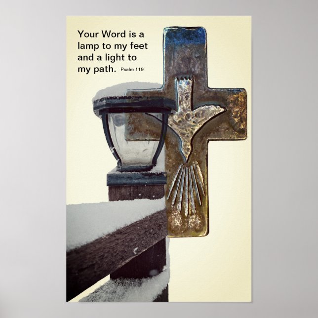 Bible Verse cross lamp Print,Poster Paper (Matte) Poster (Front)