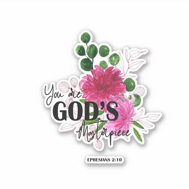 Bible verse Cut Vinyl Sticker (Front)