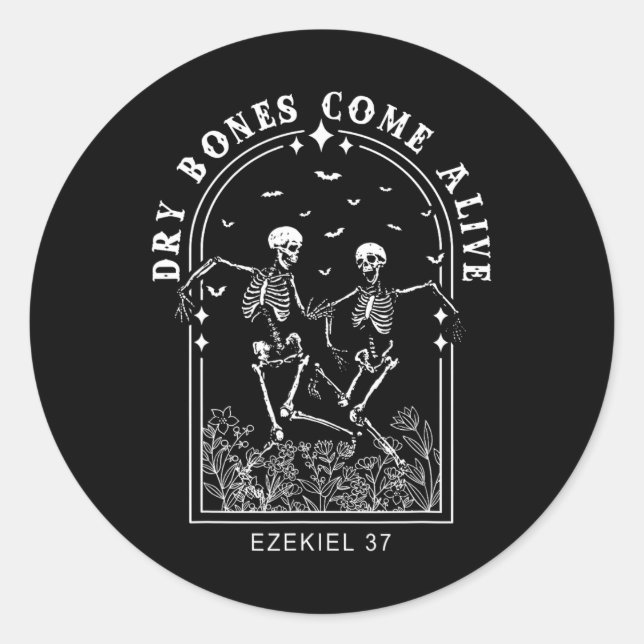 Bible Verse Dry Bones Come Alive Christian Jesus  Classic Round Sticker (Front)