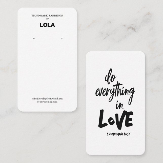 Bible Verse Earring Display  Business Card (Front/Back)
