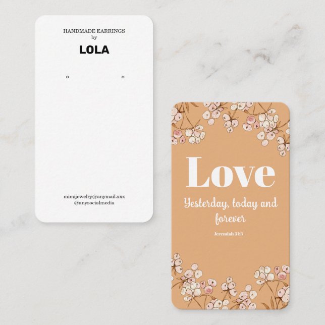 Bible Verse Earring Display  Business Card (Front/Back)