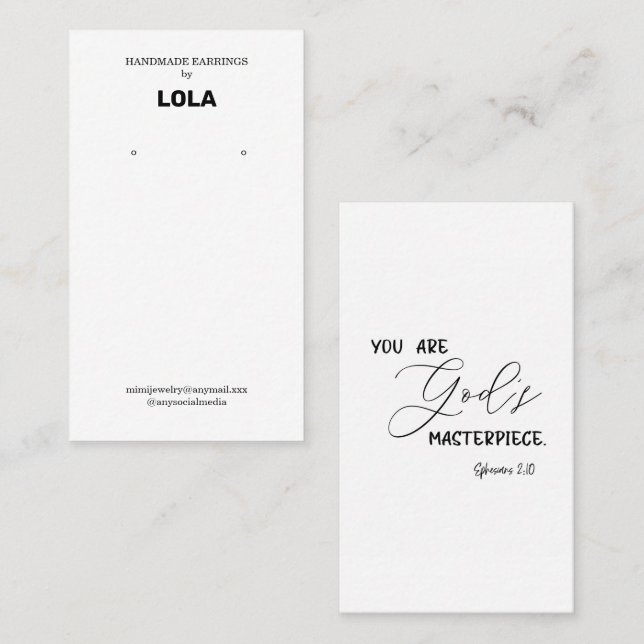 Bible Verse Earring Display  Business Card (Front/Back)