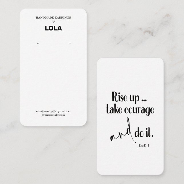 Bible Verse Earring Display  Business Card (Front/Back)