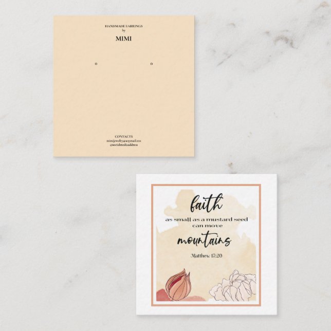 Bible Verse Earring Display  Business Card (Front/Back)