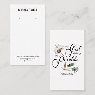 Bible Verse Earring Display Holder Card