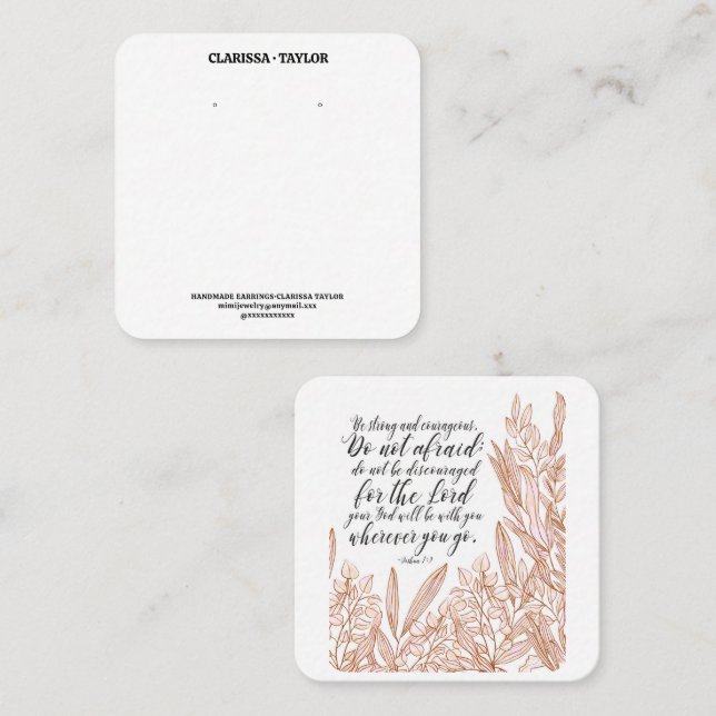 Bible Verse Earring Display Holder Card (Front/Back)