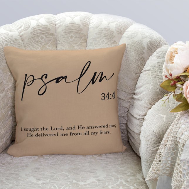 Bible Verse Elegant Beige Cushion (Creator Uploaded)