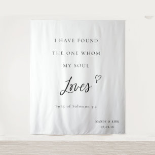 Bible Verse Elegant Calligraphy Wedding Backdrop Tapestry