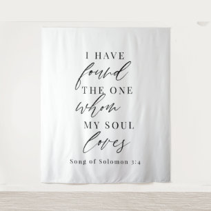 Bible Verse Elegant Calligraphy Wedding Backdrop Tapestry