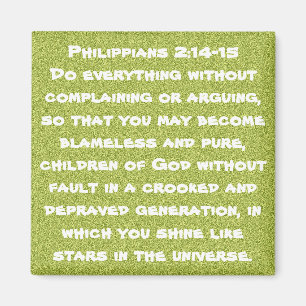 Bible verse encouragement Philippians 2:14-15 Magnet