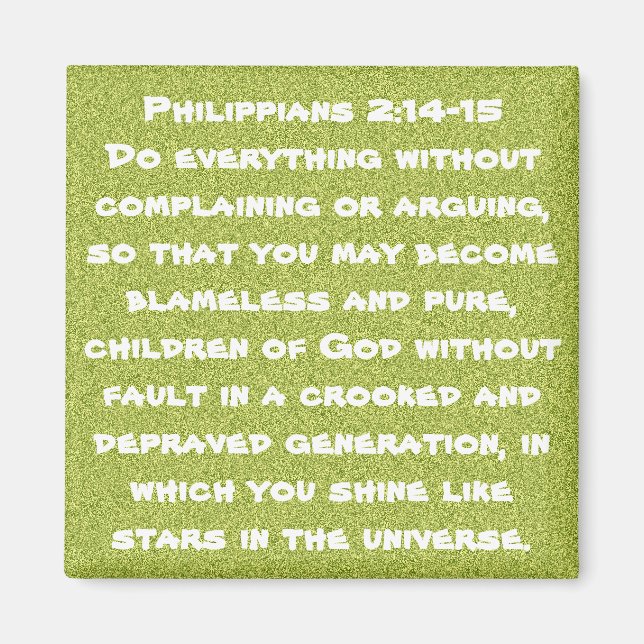 Bible verse encouragement Philippians 2:14-15 Magnet (Front)