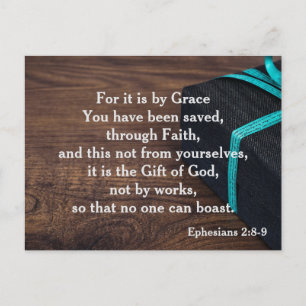 Bible Verse Ephesians 2:8-9 By Grace Postcard
