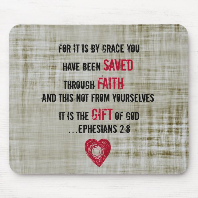 Bible Verse Ephesians 2:8 Mouse Mat (Front)