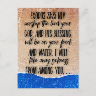 Bible Verse Exodus 23:25 Postcard