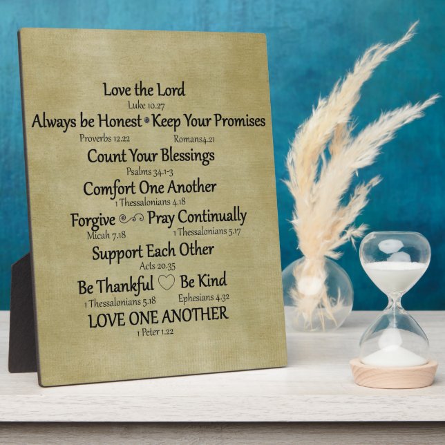 Bible Verse Family Life Rules Plaque (Side)