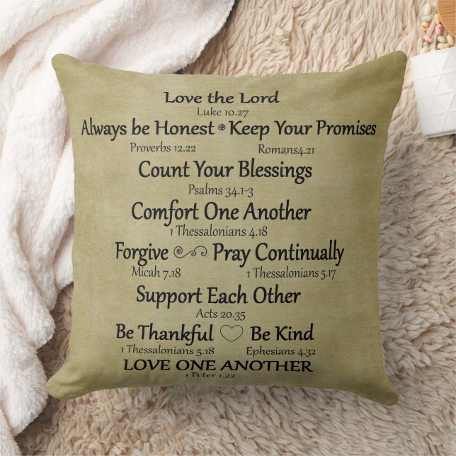 Bible Verse Family Rules Cushion (Blanket)