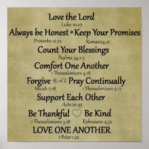 Bible Verse Family Rules Poster