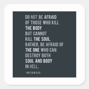 Bible Verse Fear Do not be afraid Typography Square Sticker