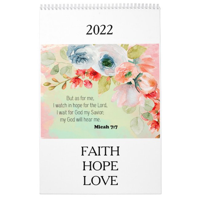 Bible Verse Floral  Calendar (Cover)