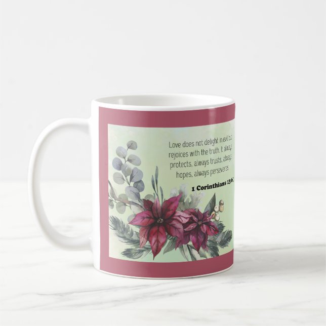 Bible verse floral  coffee mug (Left)