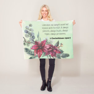 Bible verse floral Fleece Blanket