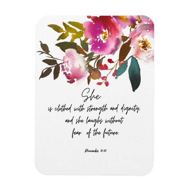 Bible verse Floral Magnet (Vertical)