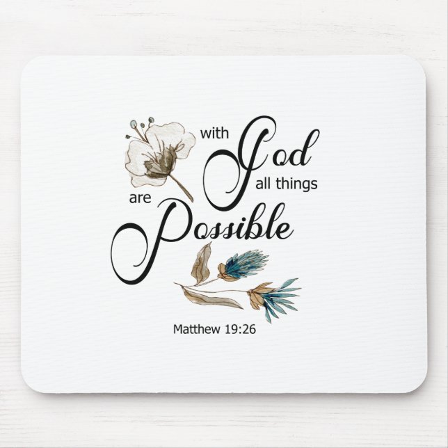 Bible verse Floral Mouse Mat (Front)