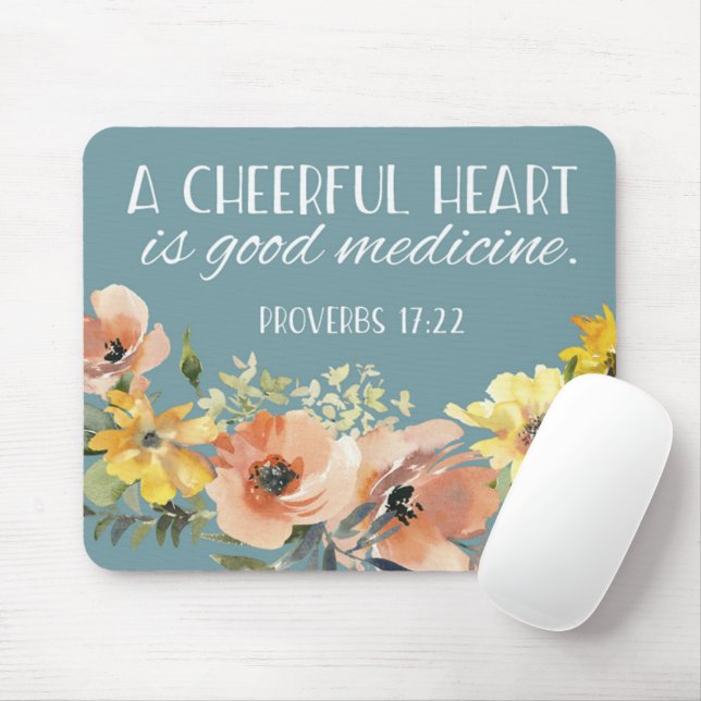 Bible verse floral Mouse pad (With Mouse)