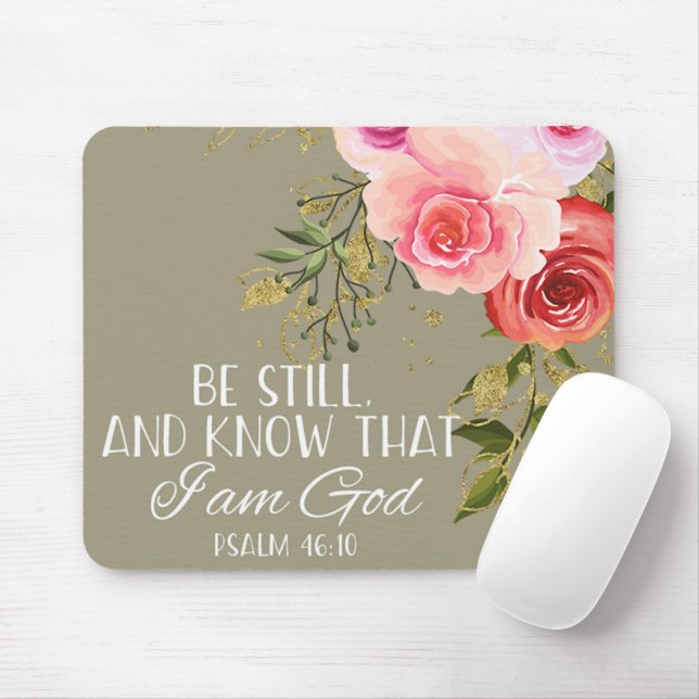 Bible verse floral Mouse pad (With Mouse)