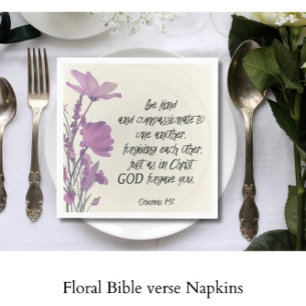 Bible verse Floral Napkin