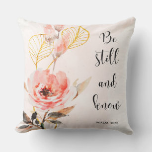 Bible verse floral Psalm 46  Cushion