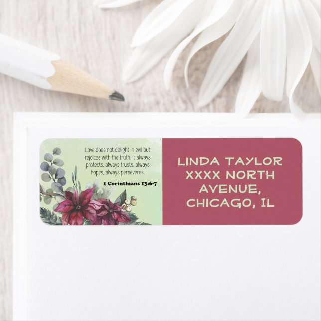 Bible verse floral Return Address (Insitu)