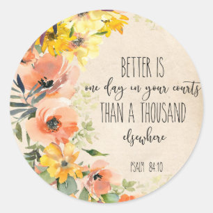 Bible Verse Floral Round Sticker