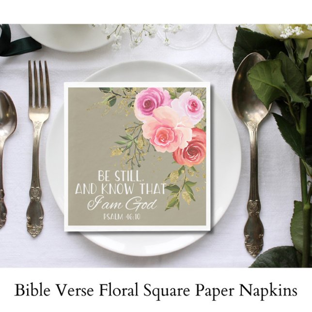 Bible Verse Floral Square  Napkin (Creator Uploaded)