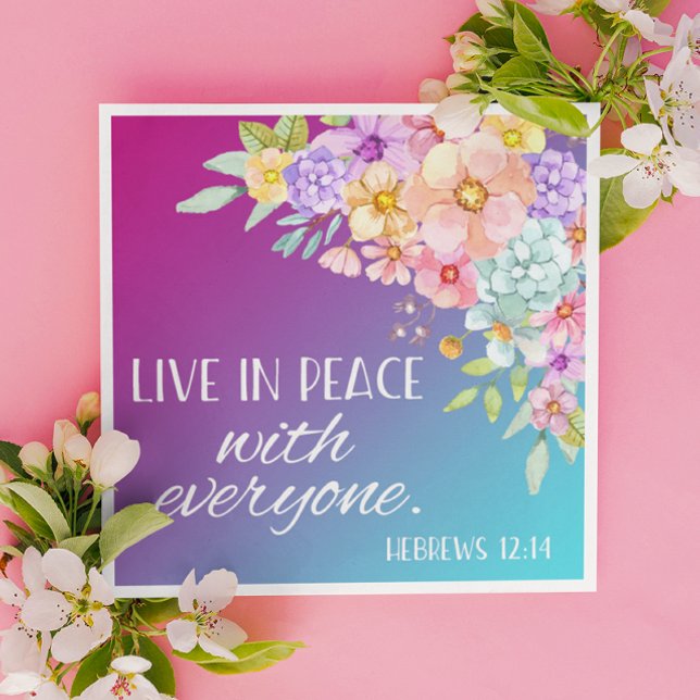 Bible Verse Floral Square  Napkins (Creator Uploaded)