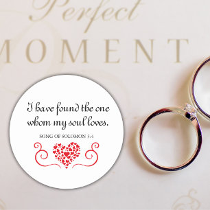 Bible Verse ✝️ Found The One My Soul Loves Classic Round Sticker