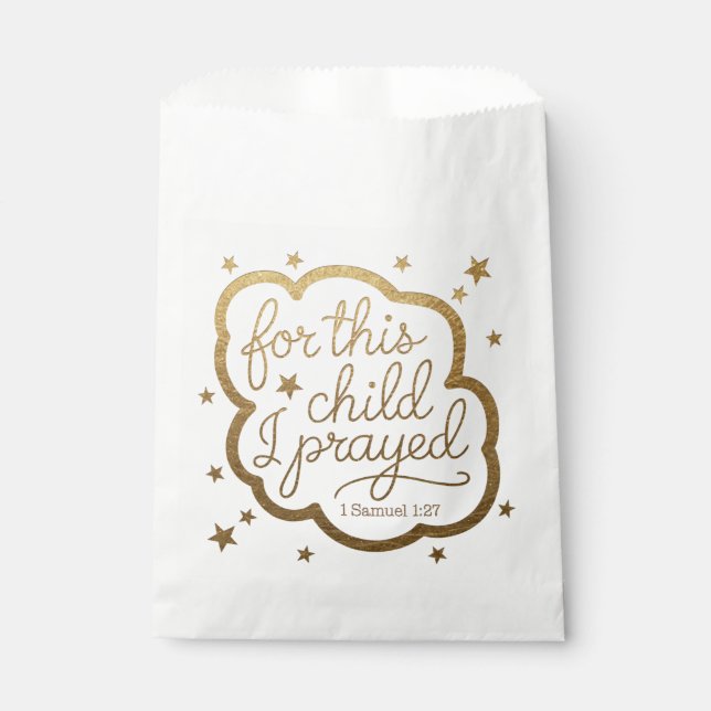 Bible verse from 1 Samuel 1:27 Favour Bags (Front)