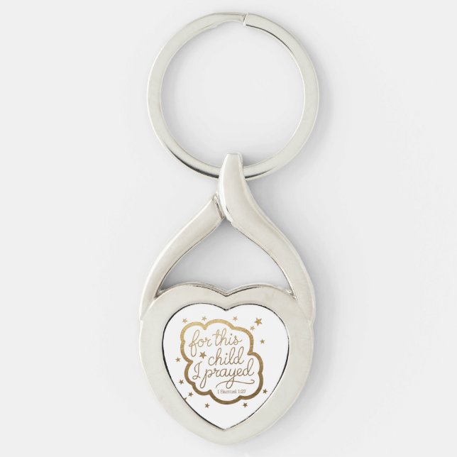 Bible verse from 1 Samuel 1:27 Key Ring (Front)