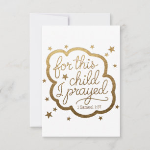 Bible verse from 1 Samuel 1:27 Thank You Card