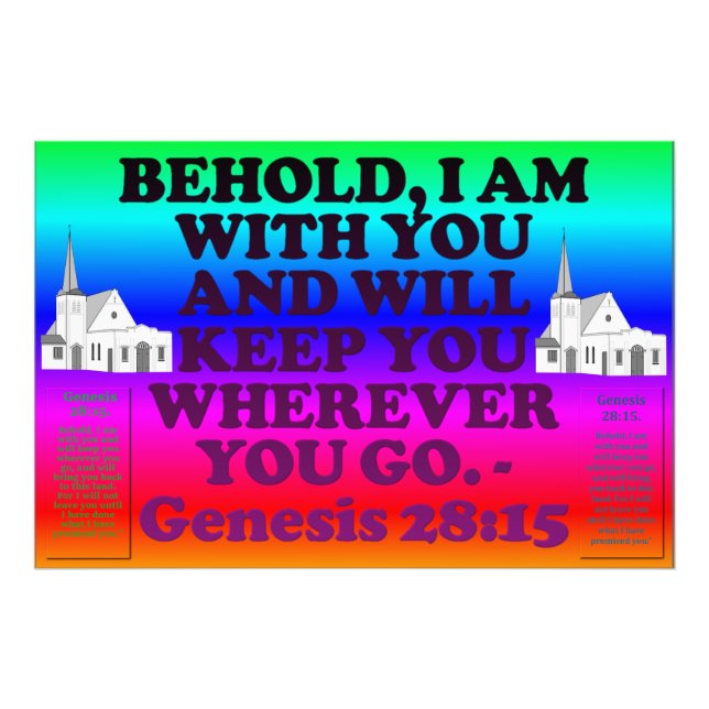 Bible verse from Genesis 28:15. Photo Print (Front)