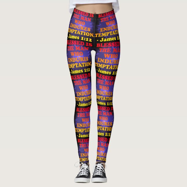 Bible verse from James 1:12. Leggings (Front)