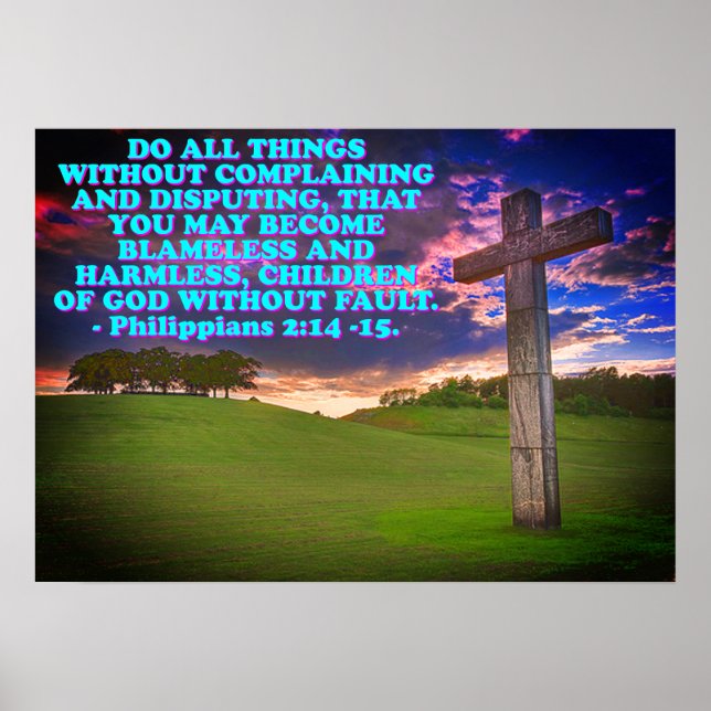 Bible verse from Philippians 2:14-15. Poster (Front)