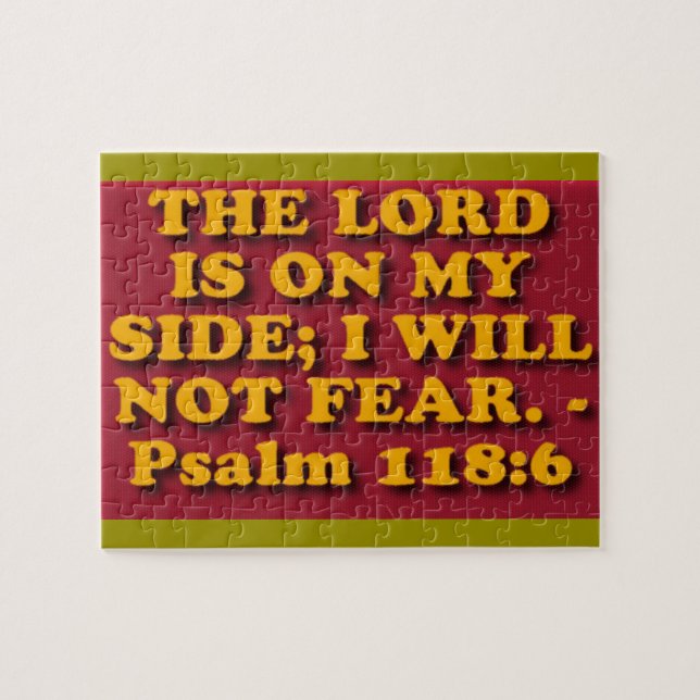 Bible verse from Psalm 118:6. Jigsaw Puzzle (Horizontal)